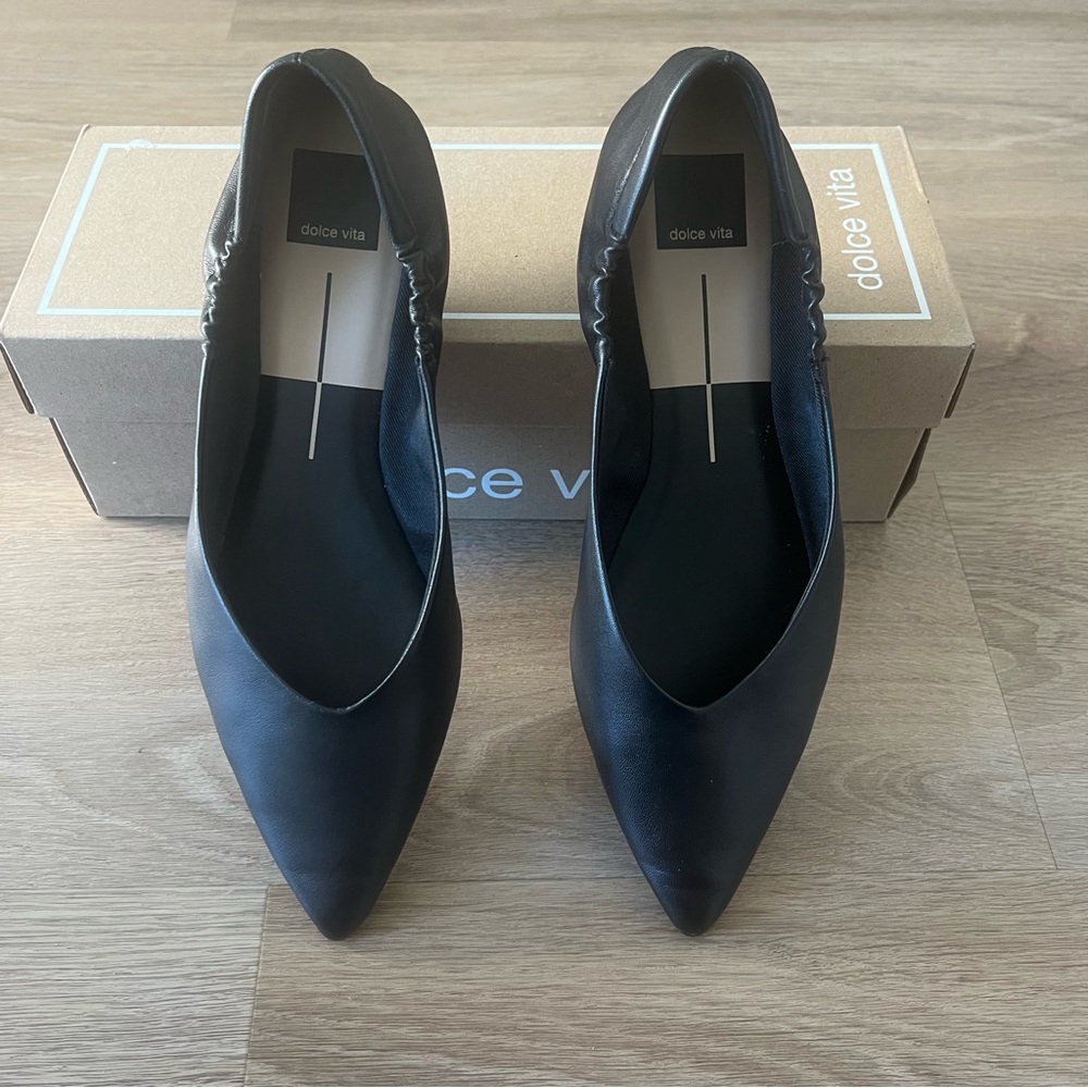 Dolce Vita NADAV BALLET FLATS BLACK LEATHER size 9